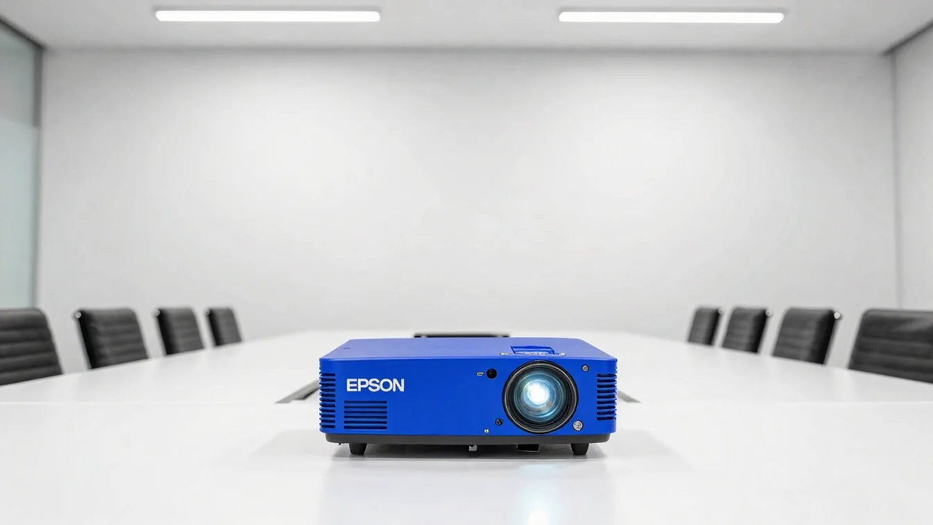 Epson high-lumen laser projector installation in a modern corpora